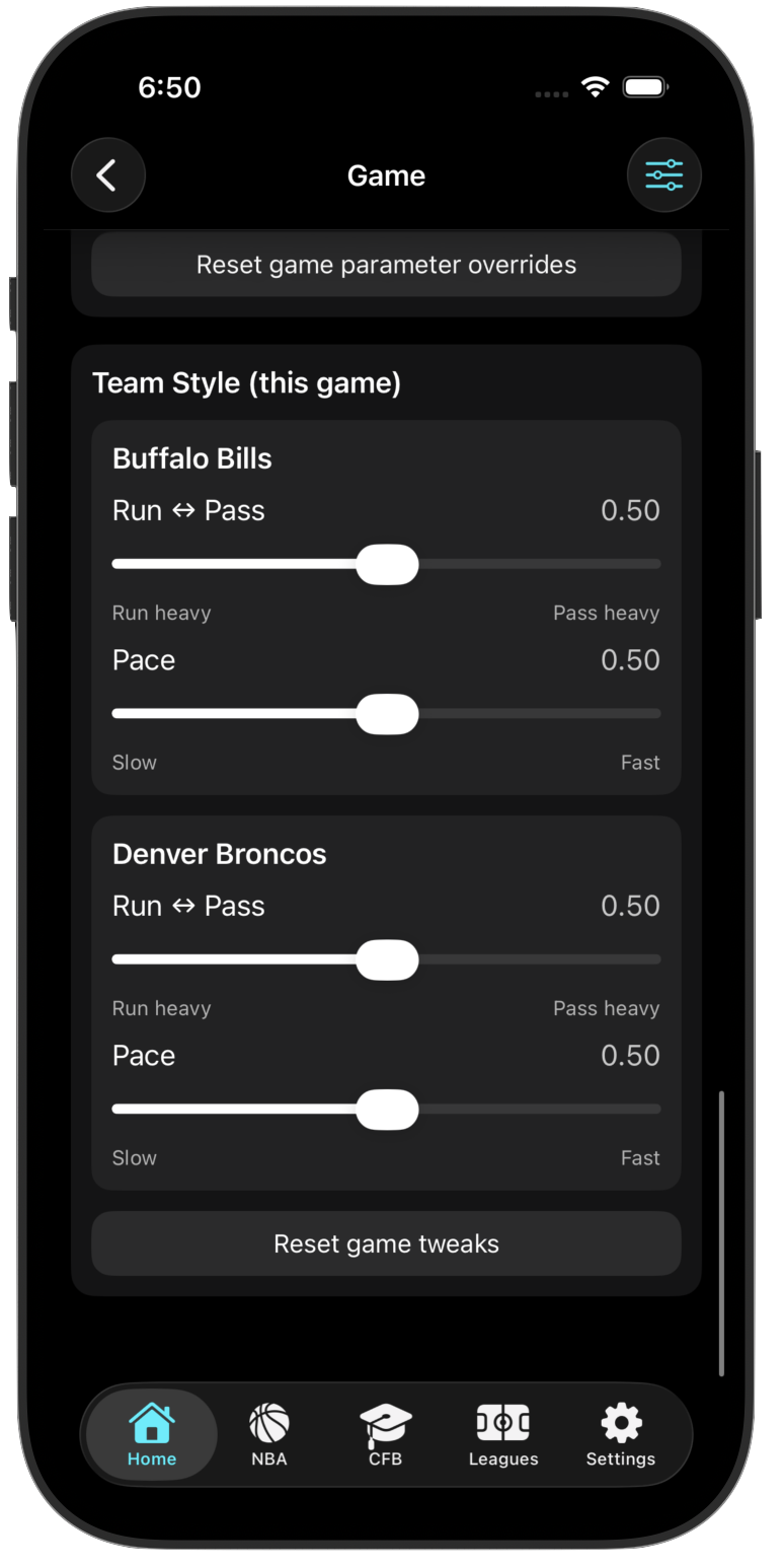 Team Style / Sliders